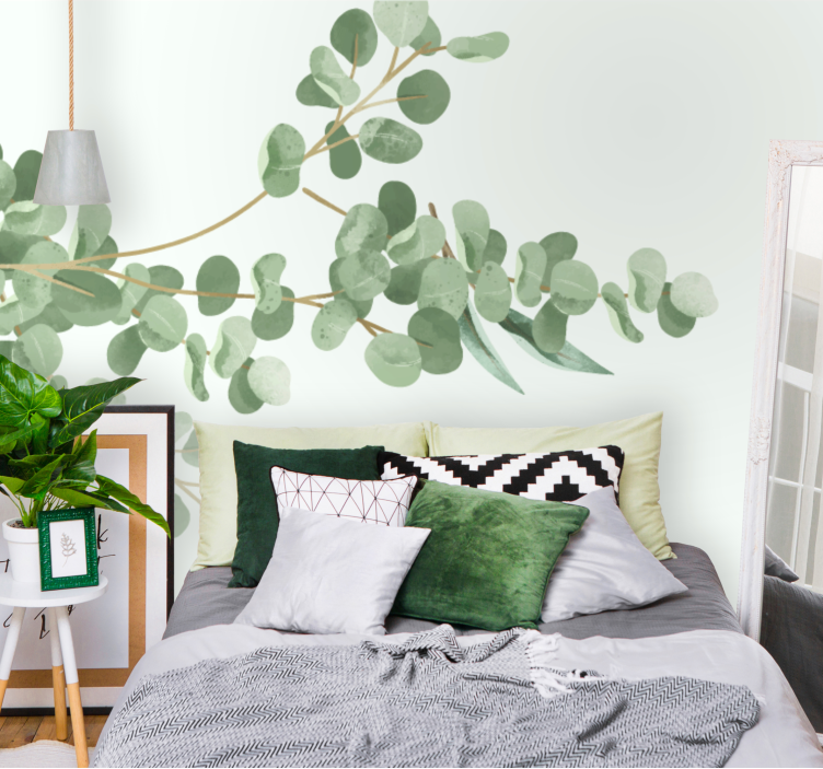 Wall mural eucalyptus leaf arrangement - TenStickers