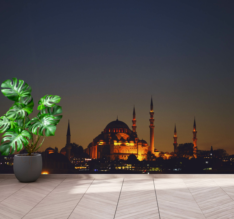 Wall mural sultan ahmet mosque at dusk - TenStickers