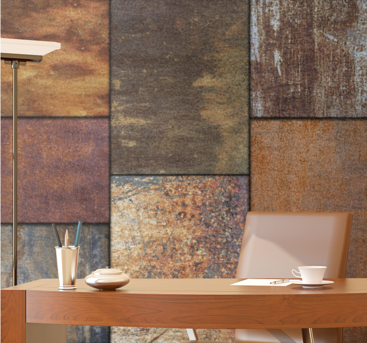 Wall mural textured rustic panels - TenStickers