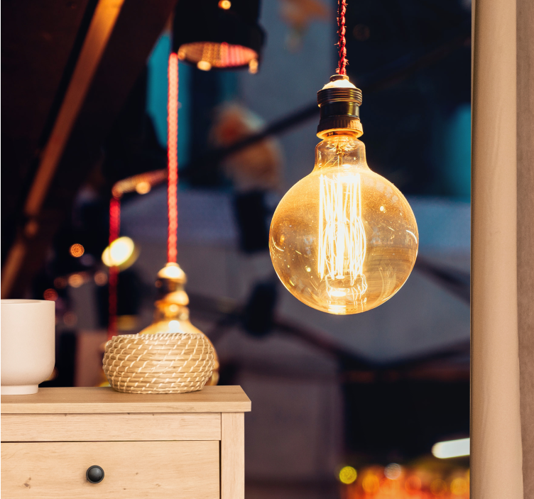 Wall mural vintage light fixture - TenStickers