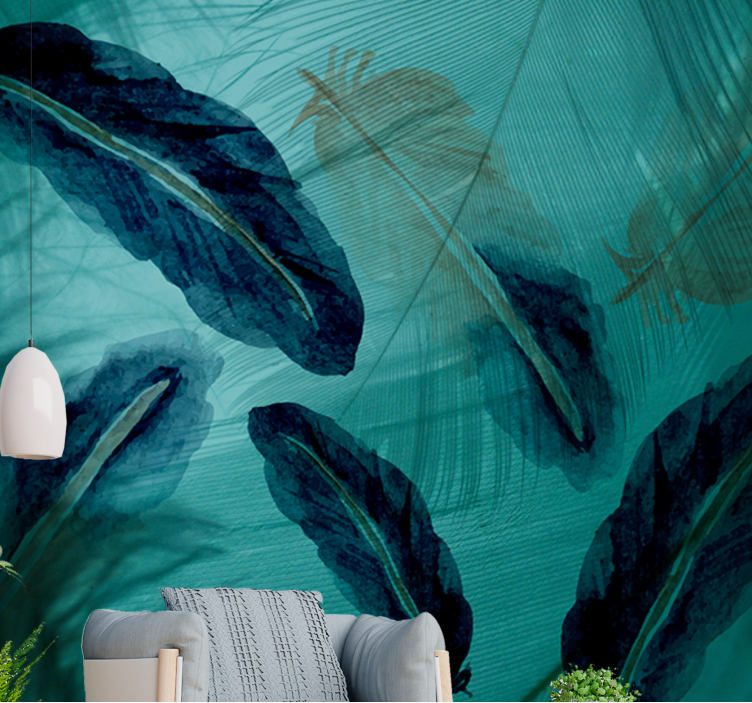 Wall mural with elegant leaf patterns - TenStickers