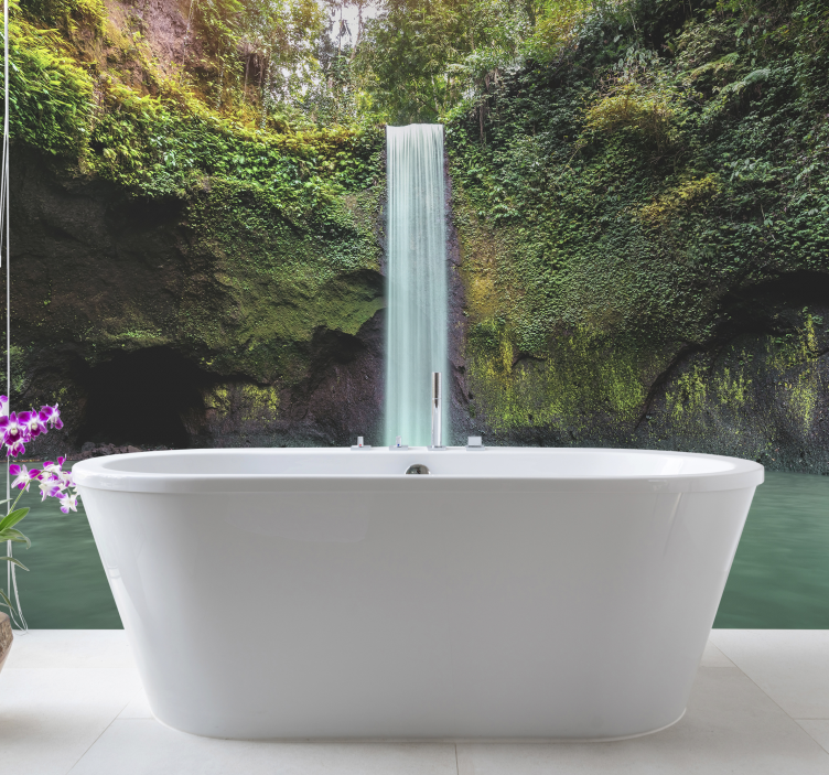 Waterfall mural serene waterfall retreat - TenStickers