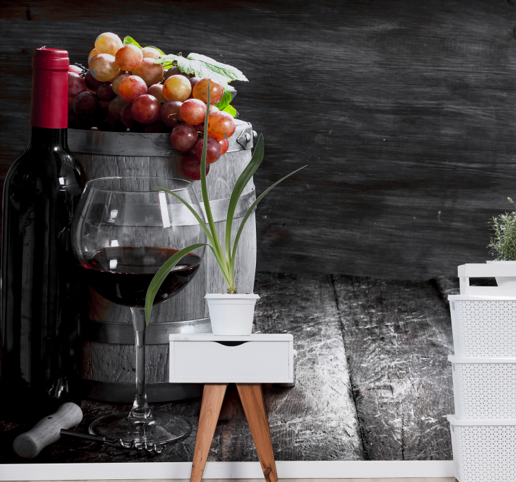 Wine and Grapes wall mural - TenStickers