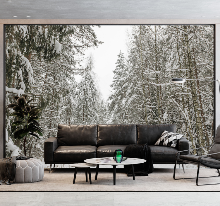 Winter Day Forest Wall Mural - TenStickers