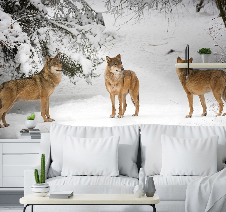 Wolves in the mountains wall mural - TenStickers