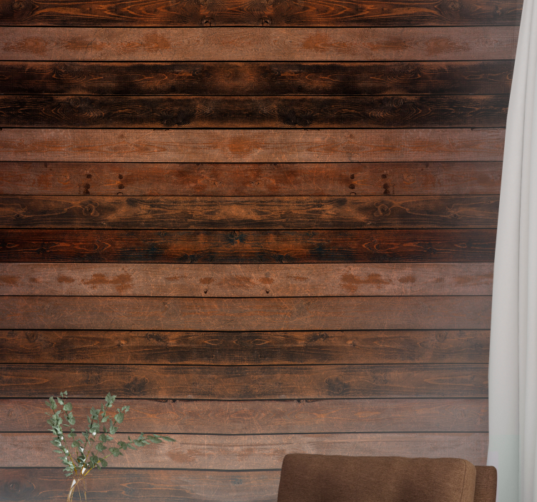 Wood wall mural natural timber boards - TenStickers