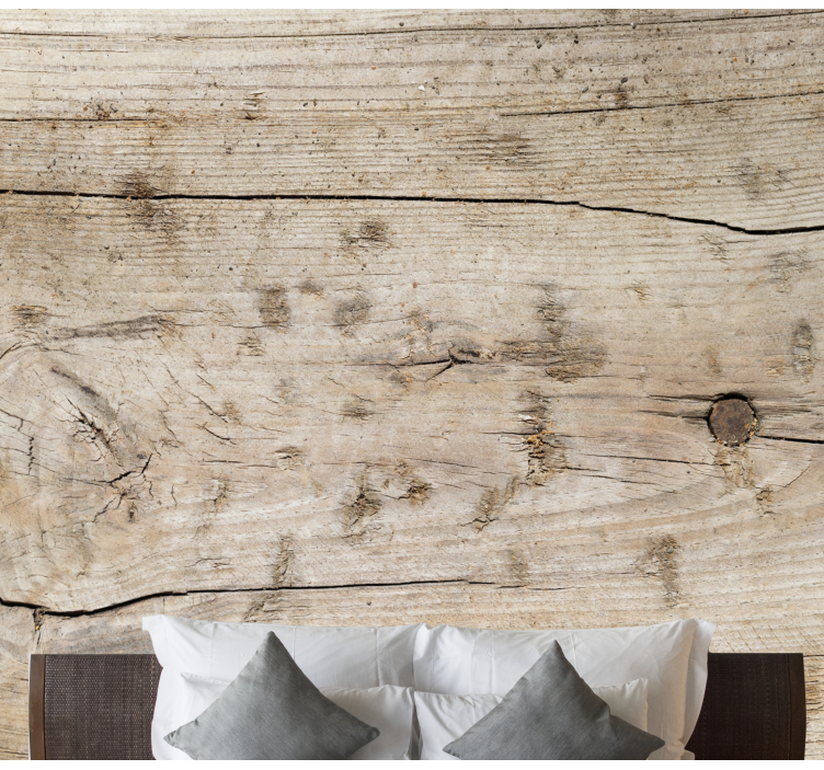 Wood wall mural textured wooden surface - TenStickers