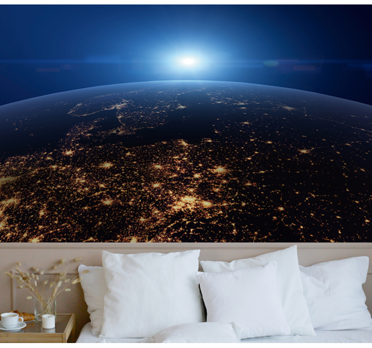 World map mural earth's night view - TenStickers