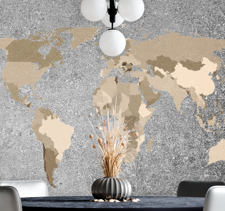 World map mural map of continents - TenStickers