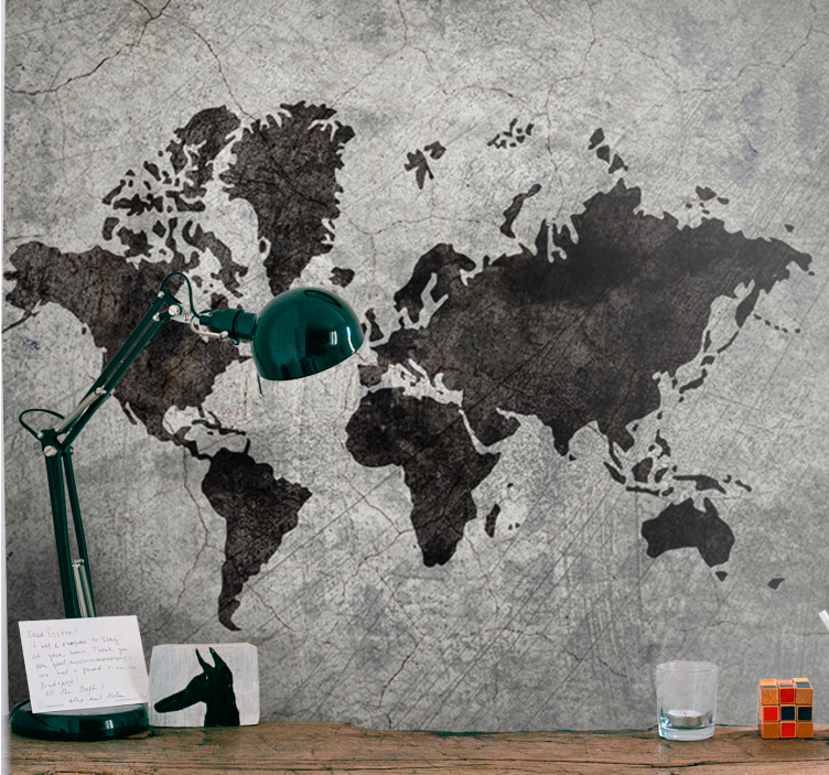 World map mural world map silhouette - TenStickers