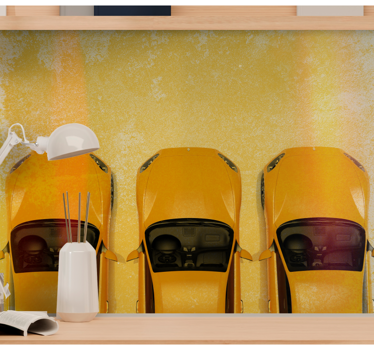 Yellow Sport Cars vehicle wall mural - TenStickers