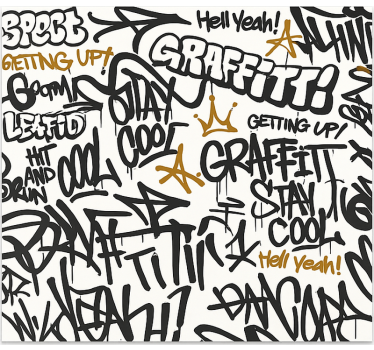 Black and white graffiti teenage wall mural - TenStickers