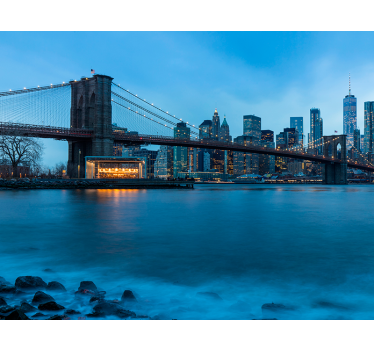 Manhattan view New York skyline wall mural - TenStickers