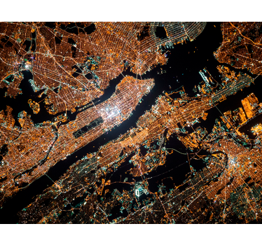 Manhattan at a bird's eye view new york wall mural - TenStickers