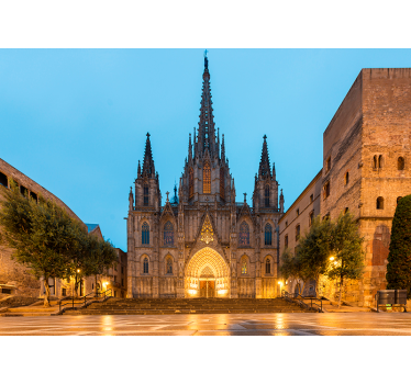 Barcelona cathedral Lounge Photo Wallpaper - TenStickers