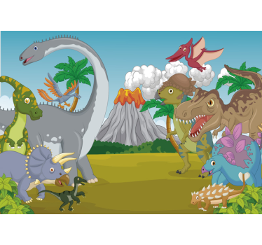 Vulcano dinosaurs Children´s Wall Murals - TenStickers