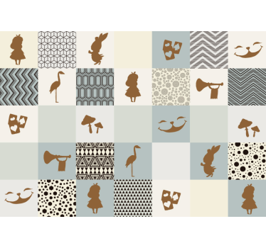 Alice in Wonderland pattern wall mural - TenStickers