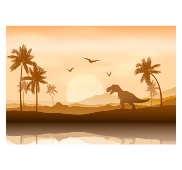 T-Rex in Sunset mural wallpaper - TenStickers