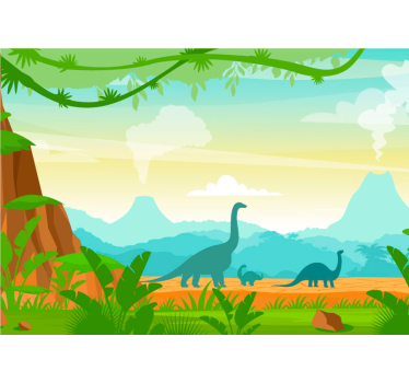 Dinosaur silhouettes wall murals for teenage bedrooms - TenStickers