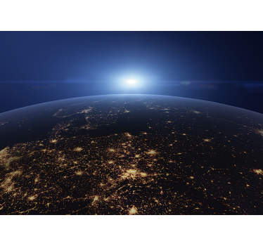 World map mural earth's night view - TenStickers