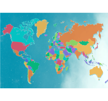 World map mural interactive world map - TenStickers