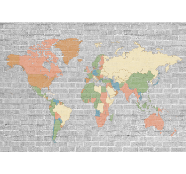 World map mural extensive global atlas - TenStickers