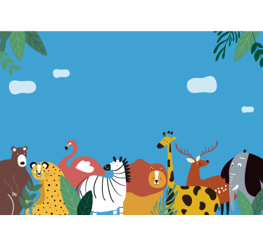 Different animals mural wallpaper - TenStickers