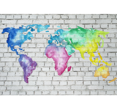 World map mural watercolor world map - TenStickers