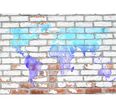 Globe Map Splash world map mural - TenStickers