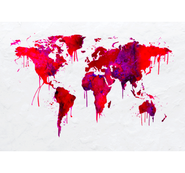 Vibrant Global Map world map mural - TenStickers