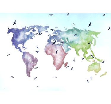 Colorful Worldwide Map world map mural - TenStickers