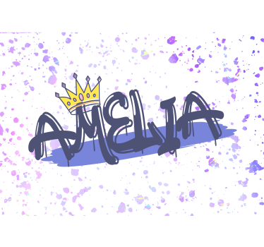 Girl graffiti with a crown wall mural - TenStickers