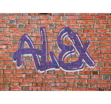 Brick wall and name wall murals for teenage bedrooms - TenStickers