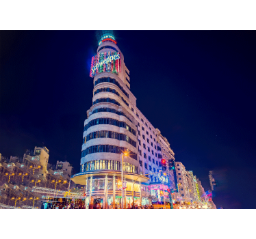 Madrid wall mural madrid skyline at night - TenStickers