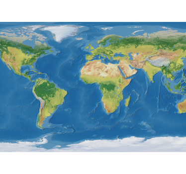 World map mural detailed world map - TenStickers