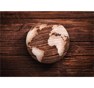 Wooden Texture world map mural - TenStickers