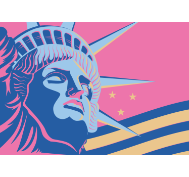 City wall mural liberty monument - TenStickers
