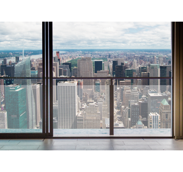 Open window views to Manhattan new york mural wallpaper - TenStickers