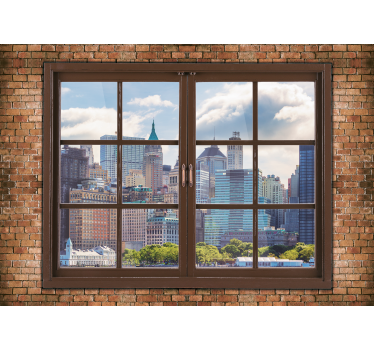 Transparent window Manhattan new york mural wallpaper - TenStickers