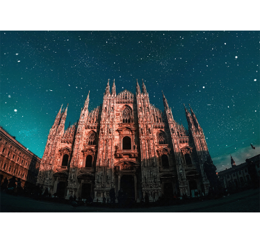 Madrid wall mural milan cathedral night scene - TenStickers