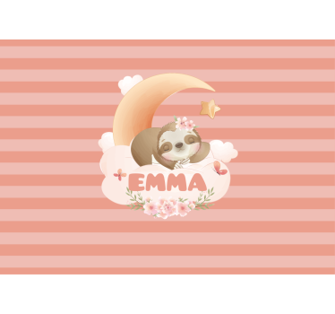 Kids wall mural sloth under the moon - TenStickers