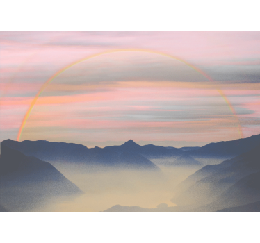 Rainbow with mountain landscape wall murals for teenage bedrooms - TenStickers