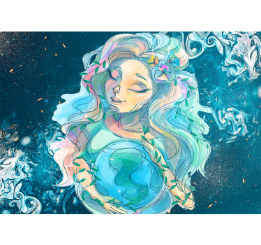 Mother Earth in space mural wallpaper - TenStickers