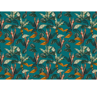 Flower mural exotic leaf arrangement - TenStickers