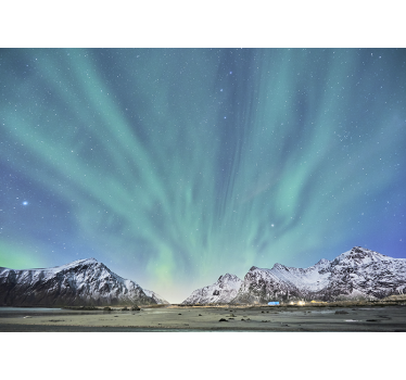 Aurora light in mountains  wall murals - TenStickers