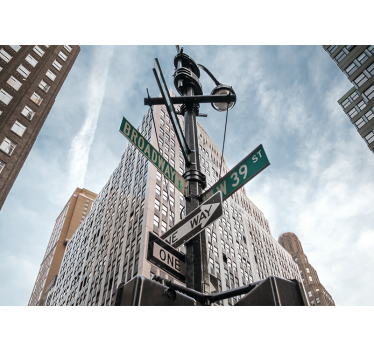 New york wall mural broadway street signs - TenStickers