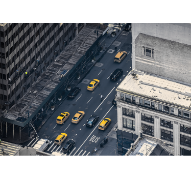 Busy Yellow Cabs new york wall mural - TenStickers