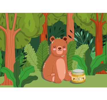 Kids wall mural adorable bear art - TenStickers