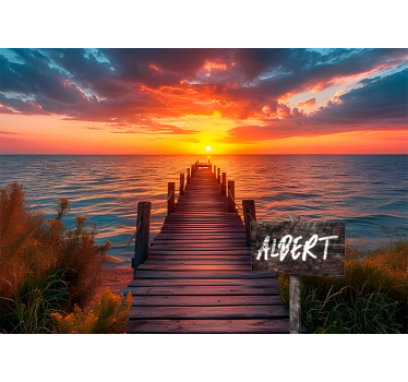 Sunset path sign name Teenage wall murals - TenStickers
