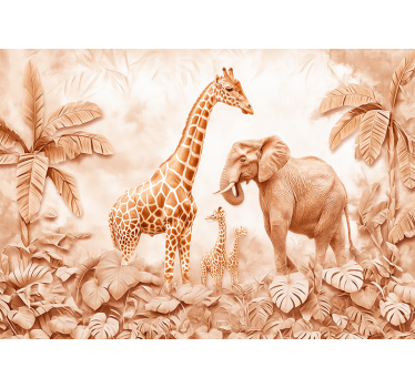 Abstract savannah terracotta wall mural - TenStickers